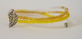 Bracelet de perle jaune, ombre et blanc transparent 