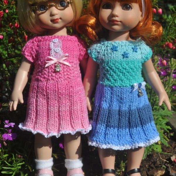 Tuto a / fiche explications tricot pour réaliser une robe pour poupée  ann-estelle de 25 cm : accessoires-enfant par belisa61creas