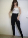 Women's cotton trousers with metal zip and lace