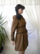 Unique. elegant brown coat with brown lace