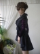 Elegant ladies jacket in black with velvet lace sleeves and separate bustier