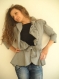 Stylish ladies gray jacket made of cotton and lining