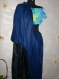 Long ladies dress, max size dress, dress with bands, high waist dress, elegant dress, blue dress