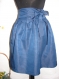 Blue ladies skirt with ribbon and ribbon, elegant skirt, skirt with wide belt