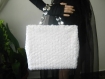 Ladies bag in white with 3d lace