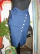 Elegant ladies' skirt in blue with metal buttons