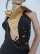 Latino dancing dress or party, dress with flower decoration dress, ladies' dress black and gold,