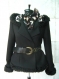 Elegant women's black coat with hood