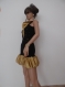 Latino dancing dress or party, dress with flower decoration dress, ladies' dress black and gold,