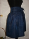 Blue ladies skirt with ribbon and ribbon, elegant skirt, skirt with wide belt