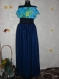 Long ladies dress, max size dress, dress with bands, high waist dress, elegant dress, blue dress