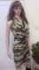 Ladies dress with bare back of pamuk- camouflage jersey.