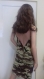 Ladies dress with bare back of pamuk- camouflage jersey.