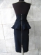 Dark blue skirt with high waist and metal zipper