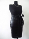 Elegant ladies leather skirt with high waist, metal zipper and belt made of leather with elasticity.