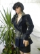 Elegant ladies' cashmere coat with lapel collar and double-breasted buttoning.