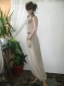 Elegant long beige linen dress