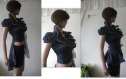 Veste élégante pour femme -bolero avec deux motifs inférieurs amovibles /stylish ladies jacket -bolero with two extra removable bottom