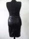 Elegant leather skirt with high waist and metal zipper