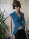 Stylish ladies turquoise vest made of fleece
