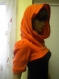 Orange bolero with big collar - hood
