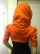 Orange bolero with big collar - hood