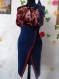 Costume jupe femme avec boutons et chemisier avec ensemble/ladies skirt suit with buttons and blouse with set