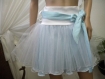 Light blue skirt with white tulle and ribbon made of cotton and tulle