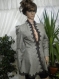 Women coat with lace made of fine woolen fabric,