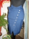Elegant ladies' skirt in blue with metal buttons