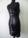 Elegant black leather bustier-dress