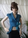Stylish ladies turquoise vest made of fleece