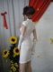 Elegant ladies' dress with polar skirt, short sleeves and sleeves