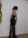 Elegant black gown of net and pathets, unique,  non-standard stylish ladies dress, dress with pants