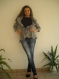 Stylish ladies gray jacket made of cotton and lining