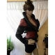 Elegant women's wool jacket and artificial leather