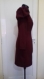 Elegant dress in burgundy long puffed sleeves and lace,