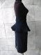 Dark blue skirt with high waist and metal zipper