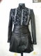Beautiful and stylish ladies jacket made of velvet and eco leather with elastane