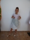 Elegant children's dress in gray color, set dress, short sleeve dress made of fine cotton top, bottom tulle net and crinoline fabric,