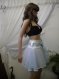 Light blue skirt with white tulle and ribbon made of cotton and tulle