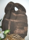 Lady bag type bag made of thick textile in brown,