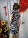Zebra polo tunic with short sleeves.