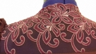 Elegant dress in burgundy long puffed sleeves and lace,