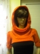 Orange bolero with big collar - hood