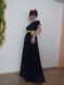 Beautiful ladies dress from dark blue brussels lace and fine tulle,  max size dress, holiday dress, dark blue dress, long dress
