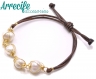 Bracelet de perles de culture avec fil d'orfèvrerie plaqué or