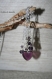 Sautoir composé d'une perle artisanale en verre en forme de coeur de couleur violette