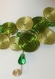 Collier de soirée ou de mariage en fil d'aluminium avec de jolies arabesques dans les tons vert