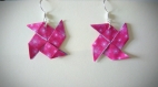 Boucles d'oreilles moulin à vent - origami / papier (2)